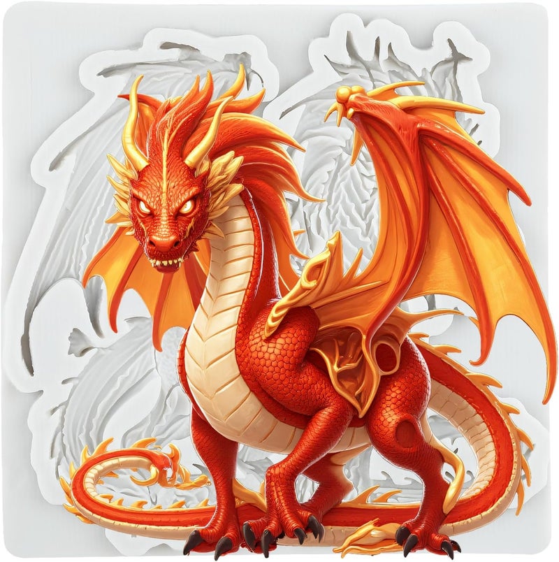 TAOXIBEI Flying Dragon Polymer Clay Mold Dragon Silicone Resin Molds for DIY Crafts Epoxy Resin Casting Air Dry Polymer Clay Plaster Jewelry Making - Image 1